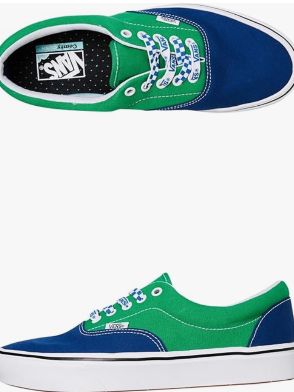 Vans ComfyCush Era (Lace Mix) True Blue/Fern Green Men's 13, Women's 14.5 NWT